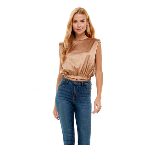 TCEC | NWOT | Satin Muscle Top | S | Bronze | CT7484 - Picture 5 of 5